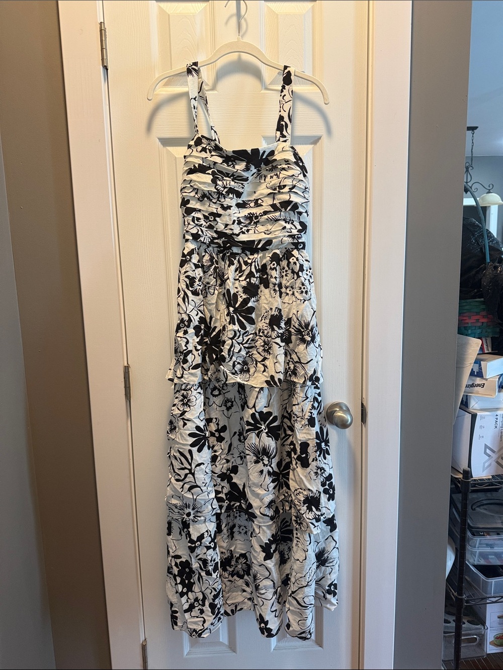 Abercrombie & Fitch Black and White Floral Maxi Dress